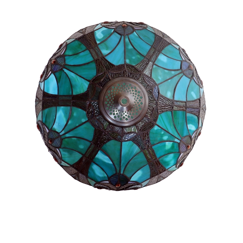 Chloe Lighting Victorian 3-Light Glass & Metal Table Lamp in Multi-Color