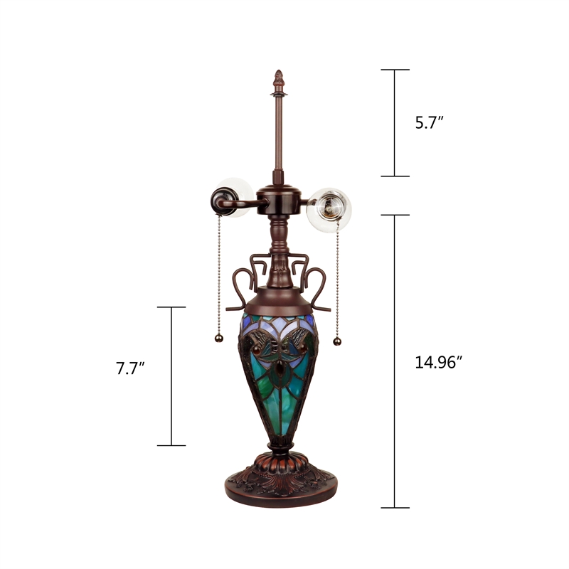 Chloe Lighting Victorian 3-Light Glass & Metal Table Lamp in Multi-Color