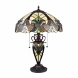Chloe Lighting Victorian 3-Light Glass & Metal Table Lamp in Yellow