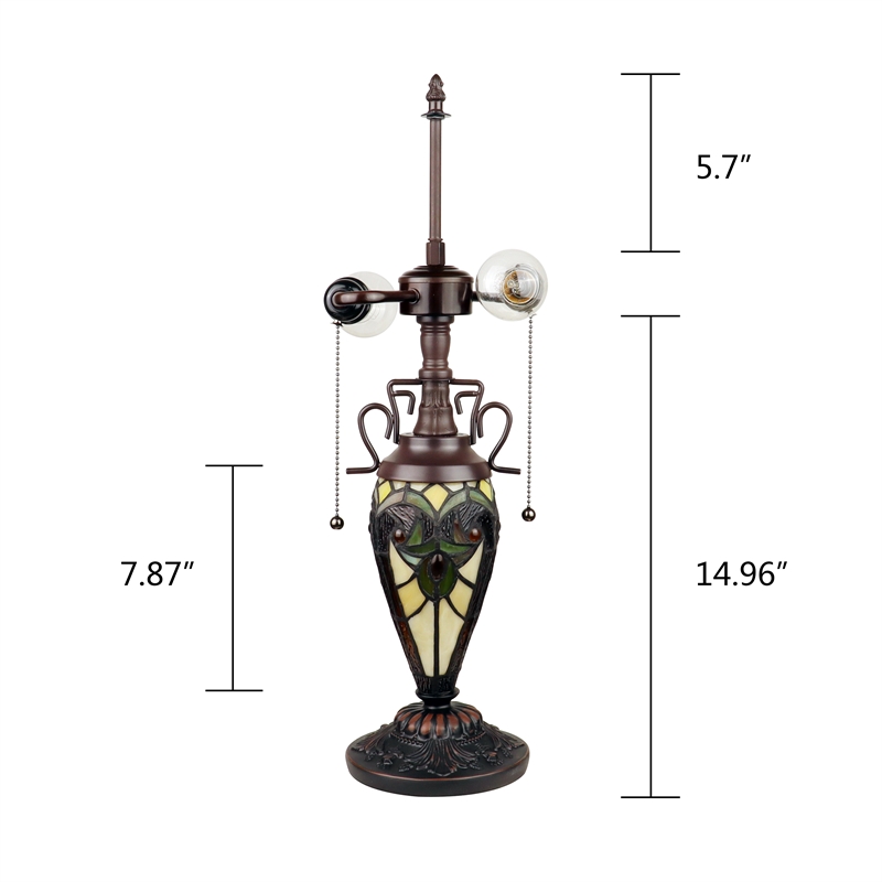Chloe Lighting Victorian 3-Light Glass & Metal Table Lamp in Yellow