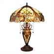 Chloe Lighting Victorian 3-Light Glass & Metal Table Lamp in Yellow