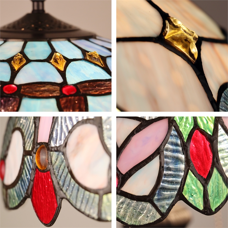 Chloe Lighting Victorian 2-Light Glass & Metal Floor Lamp in Multi-Color