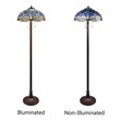 Chloe Lighting Dragonfly 3-Light Glass & Metal Floor Lamp in Multi-Color