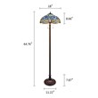 Chloe Lighting Dragonfly 3-Light Glass & Metal Floor Lamp in Multi-Color
