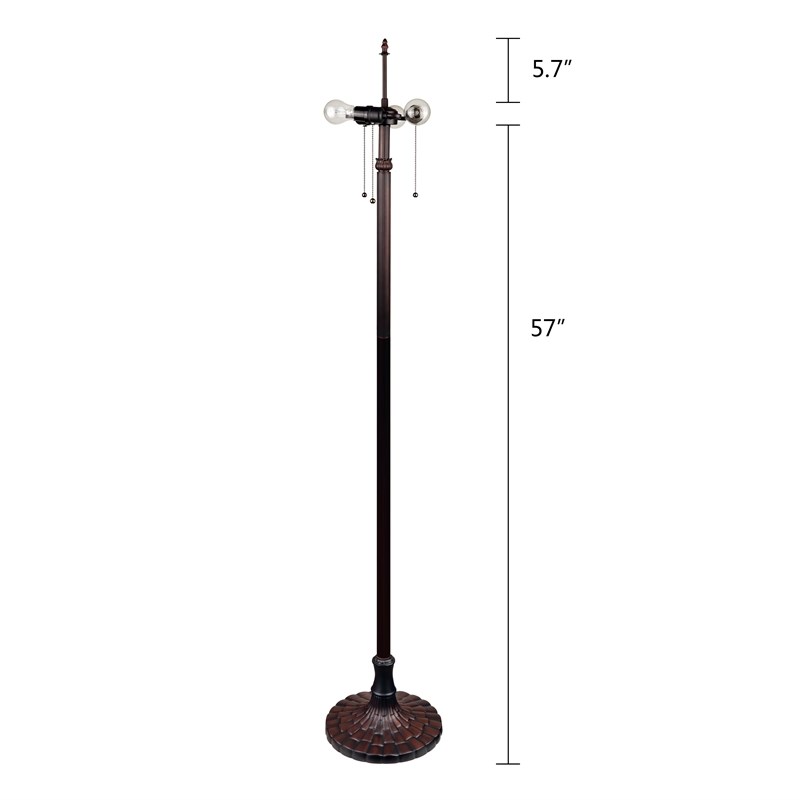 Chloe Lighting Dragonfly 3-Light Glass & Metal Floor Lamp in Multi-Color