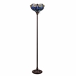 Chloe Lighting Dragonfly 1-Light Glass/Metal Torchiere Floor Lamp in Multi-Color