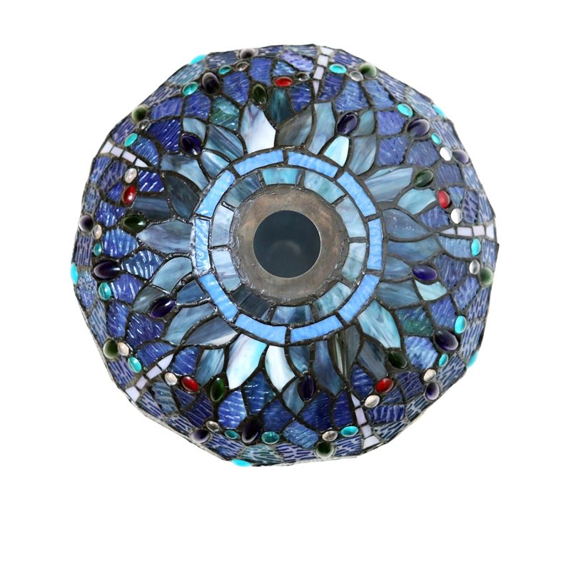 Chloe Lighting Dragonfly 1-Light Glass/Metal Torchiere Floor Lamp in Multi-Color