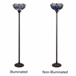 Chloe Lighting Dragonfly 1-Light Glass/Metal Torchiere Floor Lamp in Multi-Color