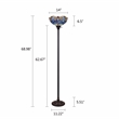 Chloe Lighting Dragonfly 1-Light Glass/Metal Torchiere Floor Lamp in Multi-Color