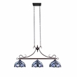 Chloe Lighting Victorian 3-Light Glass & Metal Island Pendant in Multi-Color