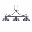Chloe Lighting Victorian 3-Light Glass & Metal Island Pendant in Multi-Color