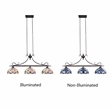 Chloe Lighting Victorian 3-Light Glass & Metal Island Pendant in Multi-Color