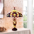 Chloe Lighting Demetra Aurora Victorian 3-Light Glass Table Lamp in Multi-Color
