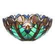 Chloe Lighting Liaison Victorian 1-Light Glass Wall Sconce in Multi-Color/Green