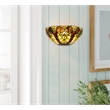 Chloe Lighting Liaison Victorian 1-Light Glass Wall Sconce in Multi-Color/Yellow