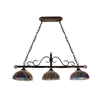 Chloe Lighting Serenity Victorian 3-Light Glass Island Pendant in Multi-Color