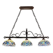 Chloe Lighting Serenity Victorian 3-Light Glass Island Pendant in Multi-Color