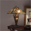 Chloe Lighting Innes Mission 3-Light Glass Table Lamp in Blackish Bronze