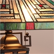 Chloe Lighting Innes Mission 3-Light Glass Table Lamp in Blackish Bronze