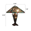 Chloe Lighting Innes Mission 3-Light Glass Table Lamp in Blackish Bronze