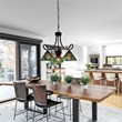 Chloe Lighting Innes Mission 3-Light Glass Mini Chandelier in Bronze/Blue