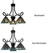 Chloe Lighting Innes Mission 3-Light Glass Mini Chandelier in Bronze/Blue