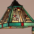 Chloe Lighting Innes Mission 3-Light Glass Mini Chandelier in Bronze/Blue