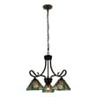 Chloe Lighting Innes Mission 3-Light Glass Mini Chandelier in Bronze/Blue