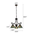 Chloe Lighting Innes Mission 3-Light Glass Mini Chandelier in Bronze/Blue