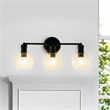 Chloe Lighting Oxa Transitional 3-Light Glass Vanity Bath Light in Matte Black