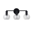 Chloe Lighting Oxa Transitional 3-Light Glass Vanity Bath Light in Matte Black