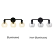 Chloe Lighting Oxa Transitional 3-Light Glass Vanity Bath Light in Matte Black