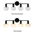 Chloe Lighting Oxa Transitional 4-Light Glass Vanity Bath Light in Matte Black