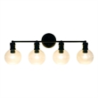 Chloe Lighting Oxa Transitional 4-Light Glass Vanity Bath Light in Matte Black