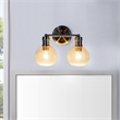 Chloe Lighting Oxa Transitional 2-Light Glass Vanity Bath Light - Brushed Nickel