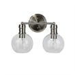 Chloe Lighting Oxa Transitional 2-Light Glass Vanity Bath Light - Brushed Nickel