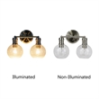 Chloe Lighting Oxa Transitional 2-Light Glass Vanity Bath Light - Brushed Nickel