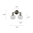 Chloe Lighting Oxa Transitional 2-Light Glass Vanity Bath Light - Brushed Nickel