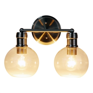 Chloe Lighting Oxa Transitional 2-Light Glass Vanity Bath Light - Brushed Nickel