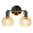 Chloe Lighting Oxa Transitional 2-Light Glass Vanity Bath Light - Brushed Nickel