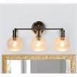 Chloe Lighting Oxa Transitional 3-Light Glass Vanity Bath Light - Brushed Nickel
