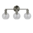 Chloe Lighting Oxa Transitional 3-Light Glass Vanity Bath Light - Brushed Nickel