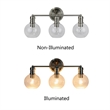 Chloe Lighting Oxa Transitional 3-Light Glass Vanity Bath Light - Brushed Nickel