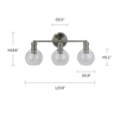 Chloe Lighting Oxa Transitional 3-Light Glass Vanity Bath Light - Brushed Nickel