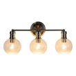 Chloe Lighting Oxa Transitional 3-Light Glass Vanity Bath Light - Brushed Nickel