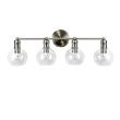 Chloe Lighting Oxa Transitional 4-Light Glass Vanity Bath Light - Brushed Nickel