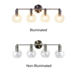 Chloe Lighting Oxa Transitional 4-Light Glass Vanity Bath Light - Brushed Nickel
