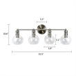 Chloe Lighting Oxa Transitional 4-Light Glass Vanity Bath Light - Brushed Nickel