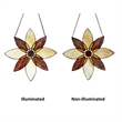 Chloe Lighting Viola Floral Stained Glass & Metal Window Panel in Brown/Black