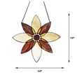 Chloe Lighting Viola Floral Stained Glass & Metal Window Panel in Brown/Black